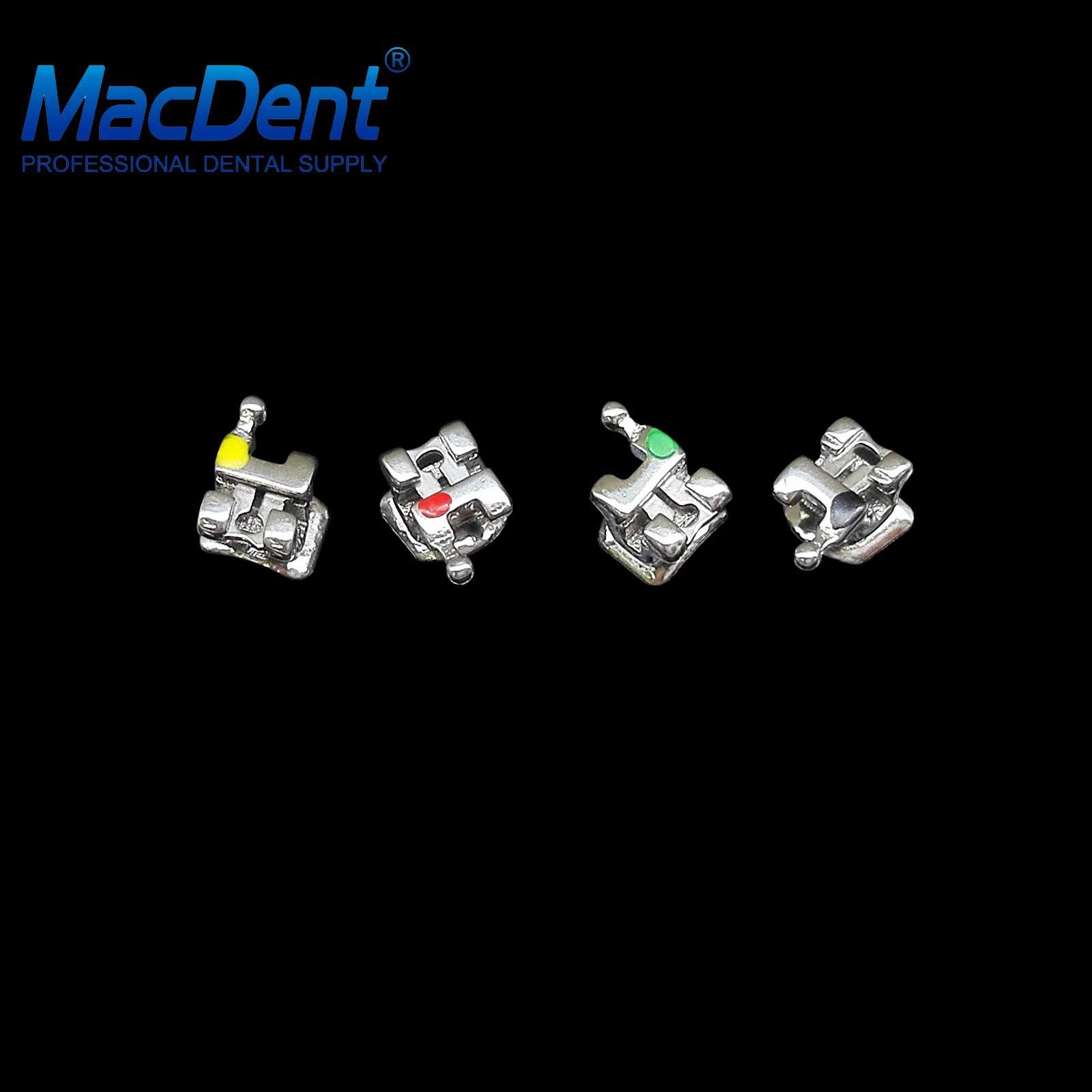 MacDent Dental Orthodontic Brackets Self-ligating Braces 022 Roth/MBT 345/3Hooks