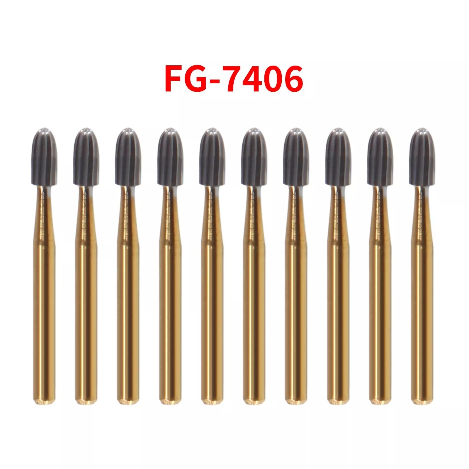 Dental Tungsten Carbide Burs Trimming & Finishing Egg FG-7404 FG-7406 7408 USA