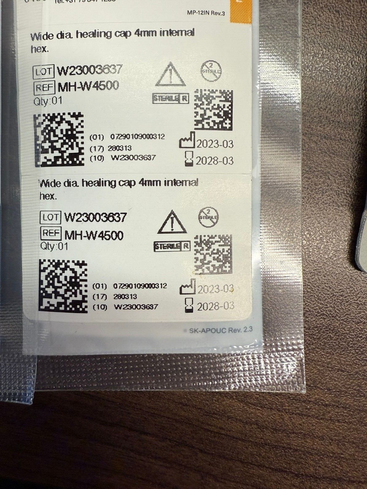 MIS Healing Cap Wide Diameter 4mm Internal Hex (REF MH-W4500)