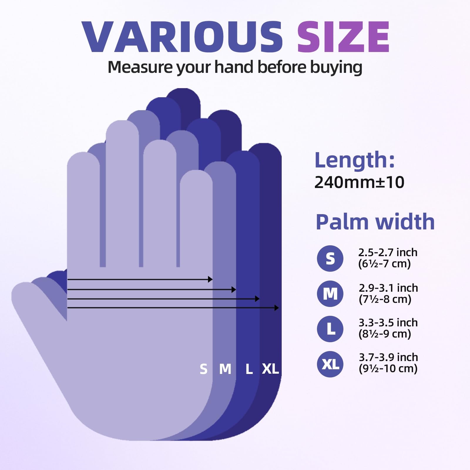 Jointown Basic Nitrile Exam Gloves Medical Violet Blue Gloves Disposable Latex