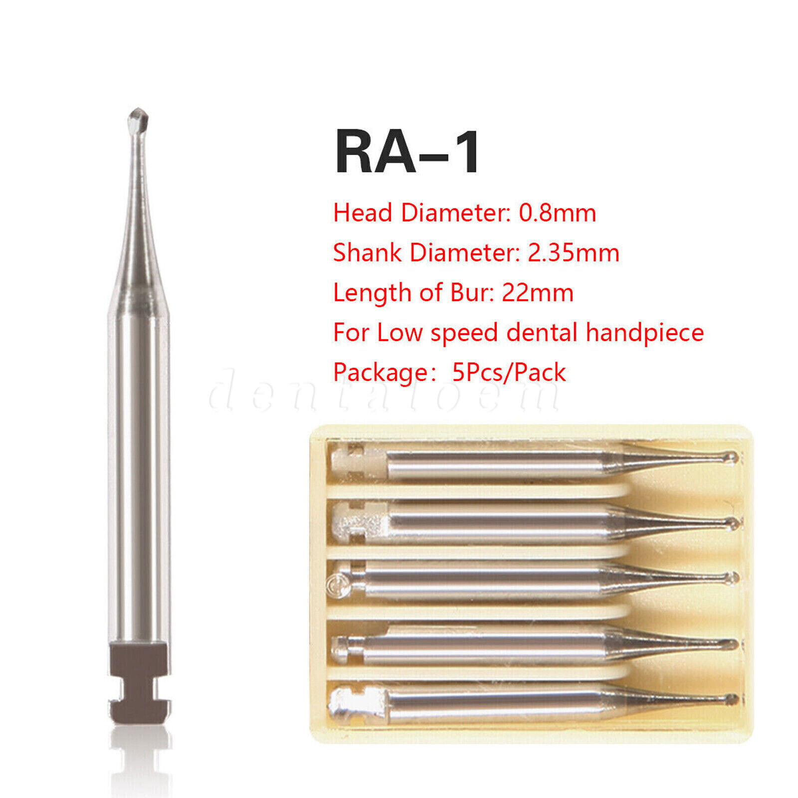 Dental Tungsten Steel Carbide Burs Low Speed Contra Angle Handpiece RA1-8 Round