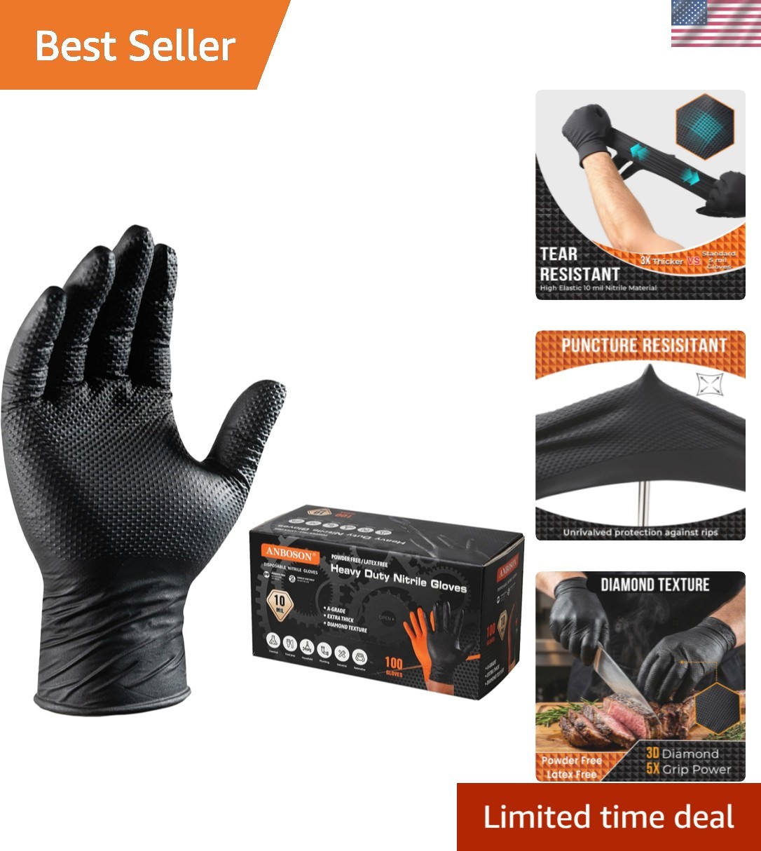 Latex & Powder Free 10 Mil Nitrile Gloves – Ideal for Salon, Cleaning & More