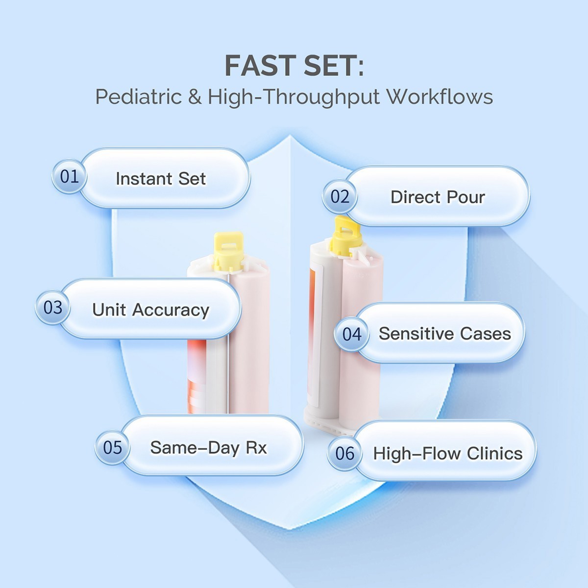 Dental Elastomeric Impression Putty Fast / Regular Set Soft Silicone Material