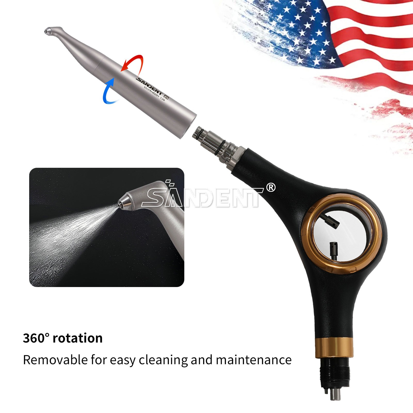 SANDENT Dental Air Polisher Supragingival Handpiece dt