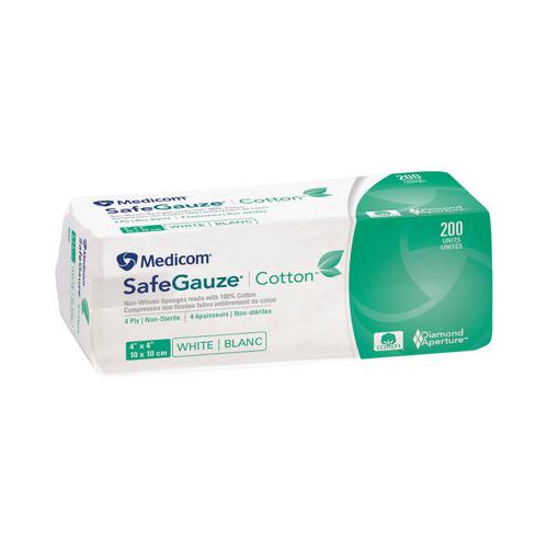 Medicom 4844 SafeGauze Cotton Sponges Non-Sterile Non-Woven 4″ X 4″ 4-Ply 2000Cs