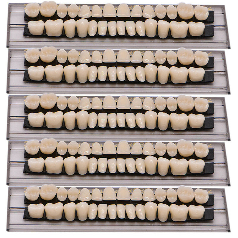 140PCS Denture 23# Shade A2 Acrylic Resin Full Set Teeth Upper Lower Dental NEW