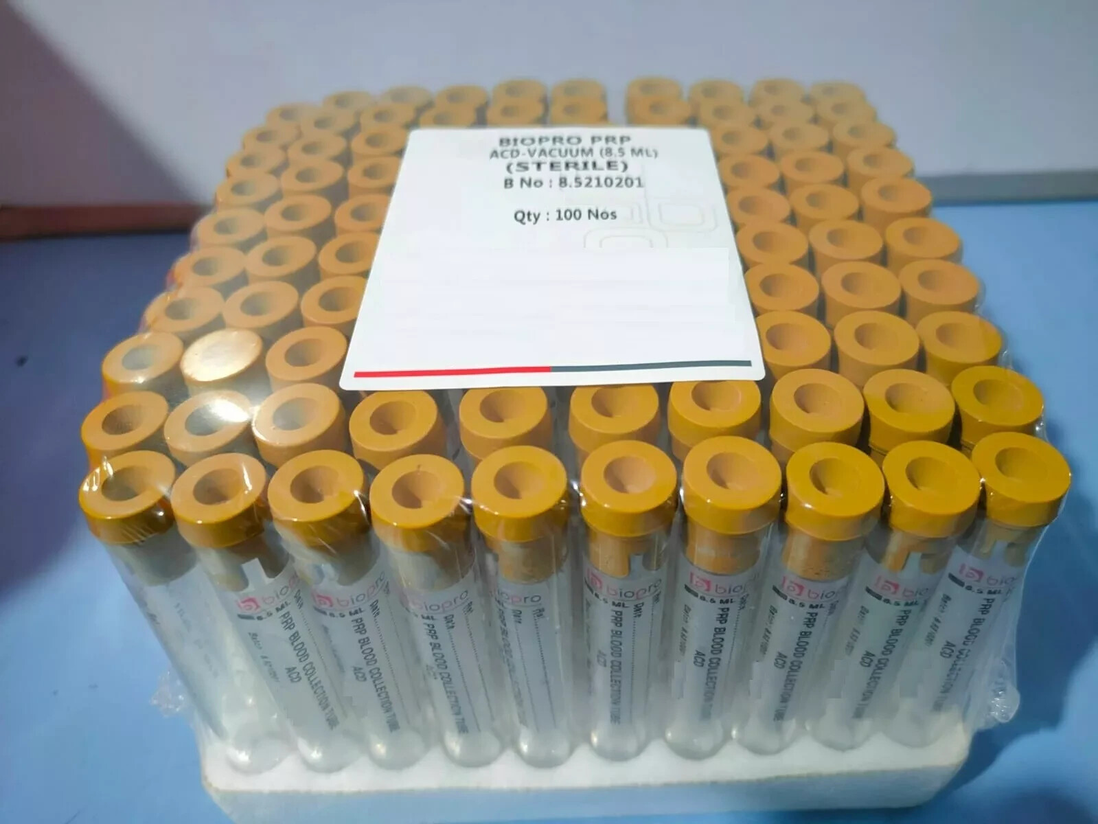 PRP TUBES, LIQUID ACD TEST TUBES ( 8.5ML ) PACK OF 100 TUBES -FREE SHIPPING