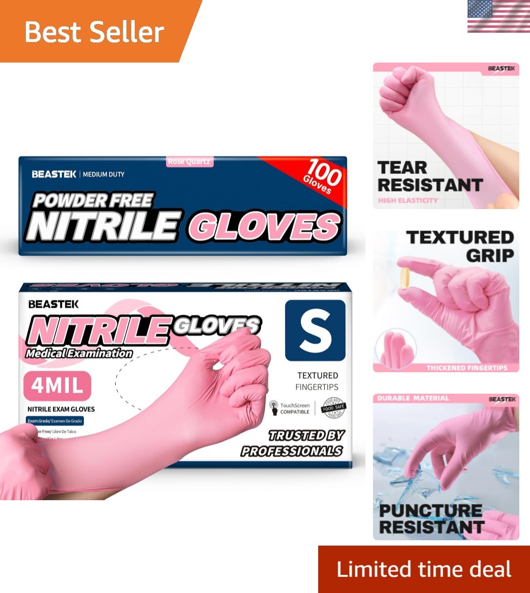 Nitrile Disposable Exam Gloves, 4Mil 100 Ct Powder-Free Latex-Free Food-Safe …