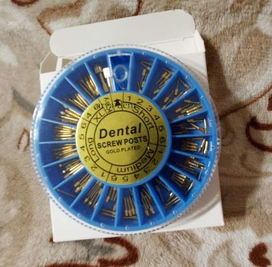 Dental Screw Post Completed Kit SS/Gold Plated Titanium Conical Root Canal Pins