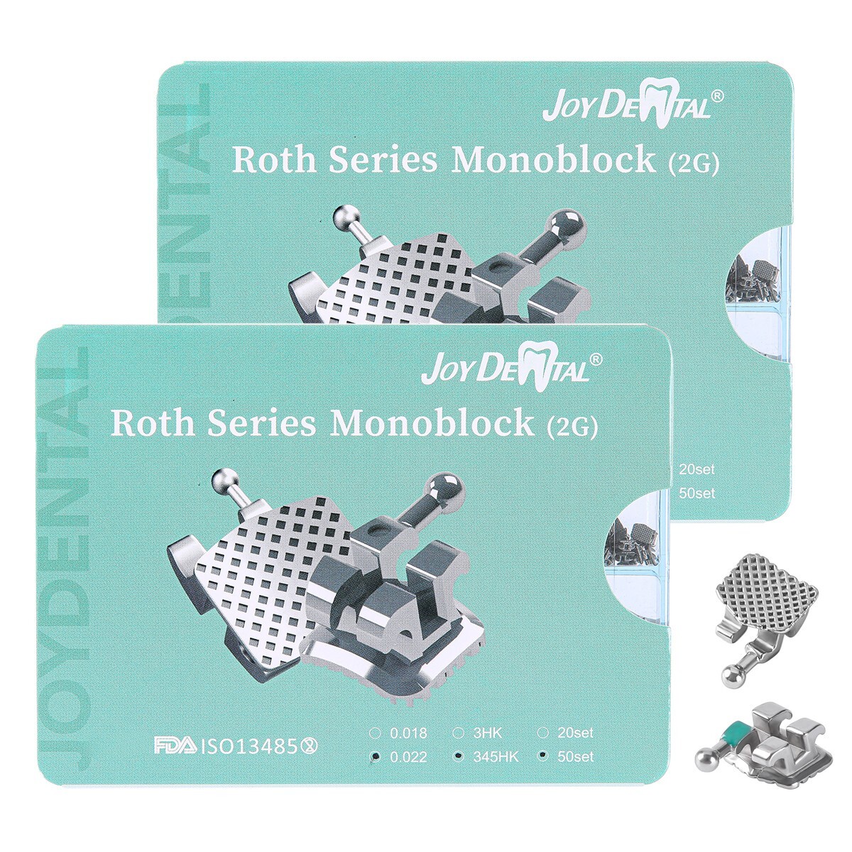 AZDENT Dental Orthodontic Brackets Braces Metal Mini Roth/MBT .022 Hooks 345 FDA