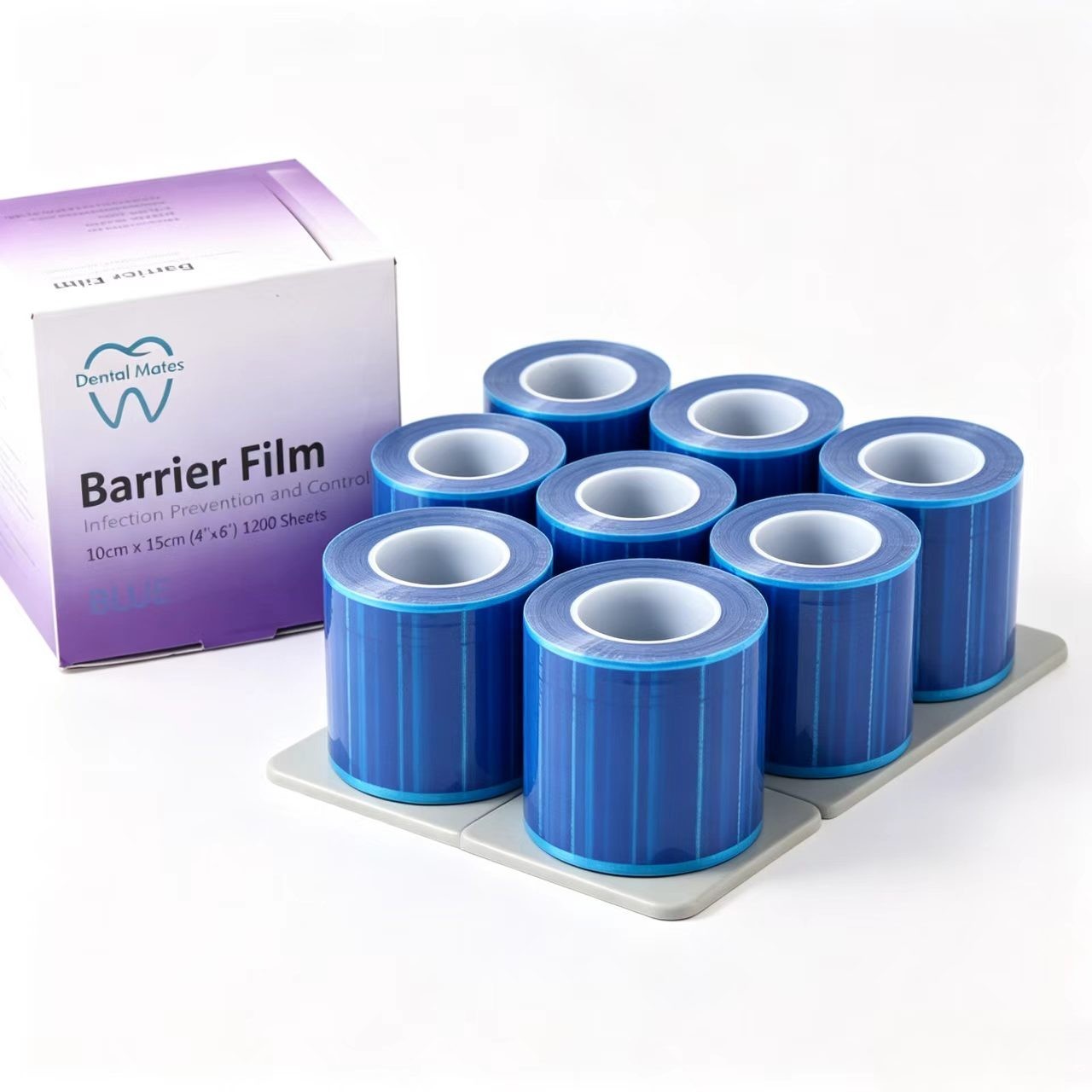 Dental Blue Barrier Film 4”x6” 1200 Sheets Infection Control Sticky Wrap