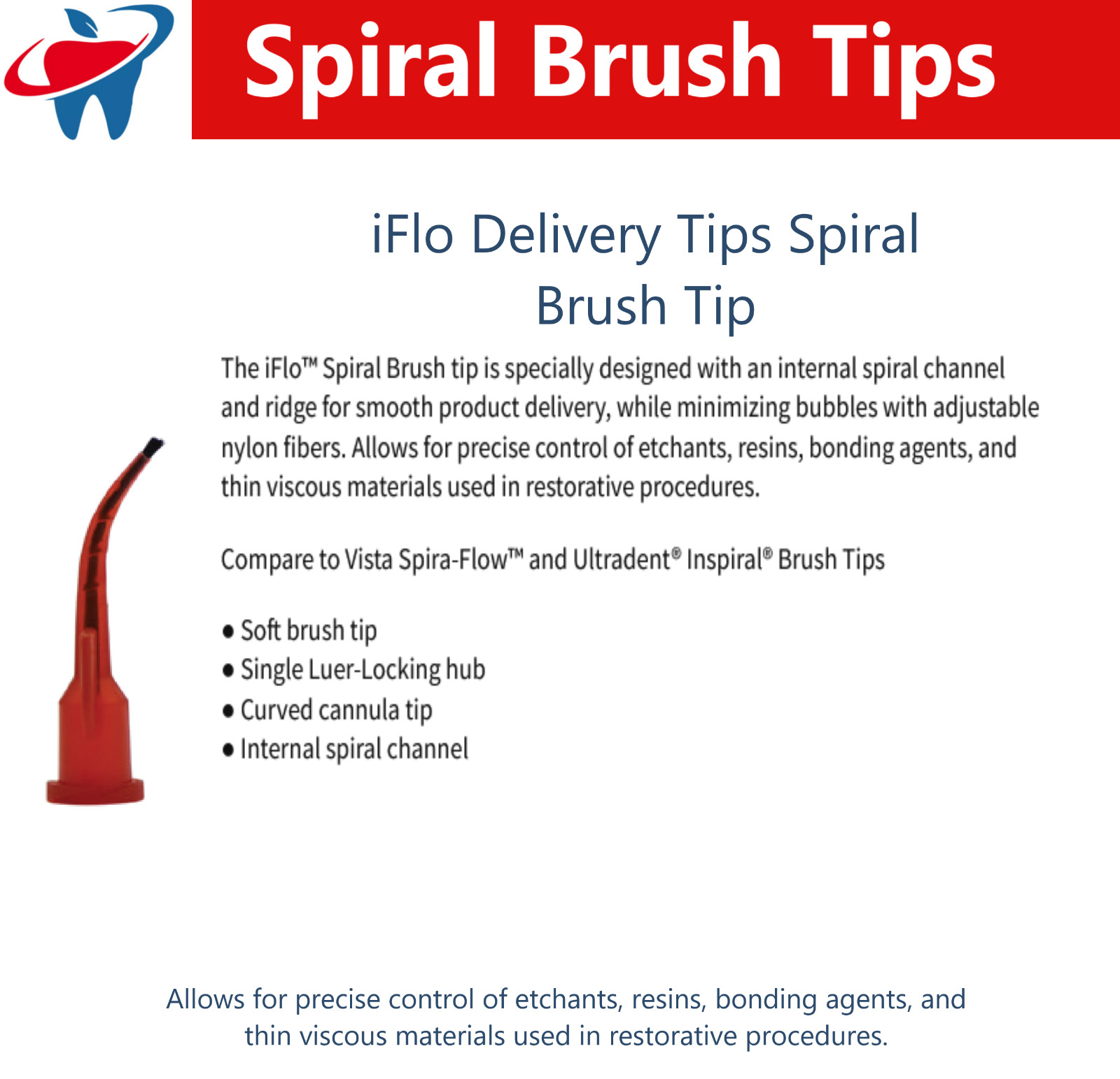Dental Infusor Applicator Tips Pre-Bent Brush, Endo 19Ga, Intra -Oral BrushTips