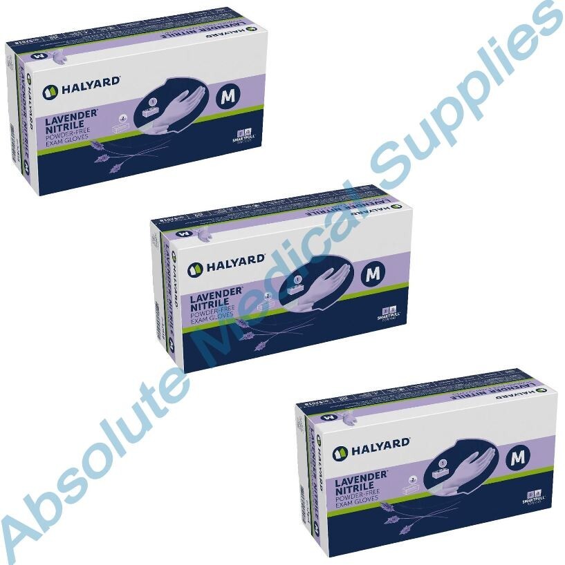 *750-Gloves* Halyard Lavender Nitrile Powder-Free Exam Medium 52818