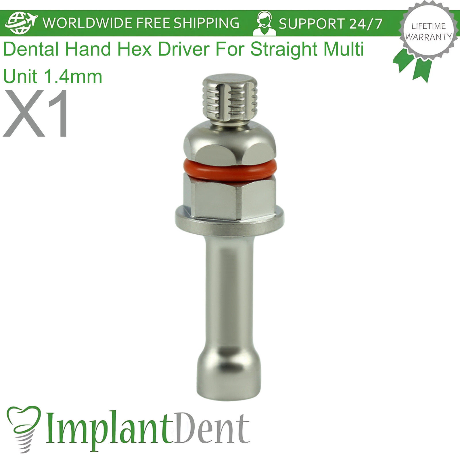 Hand Hex Dental Stainless Steel Driver for Straight Multi Unit 1.4mm Tool
