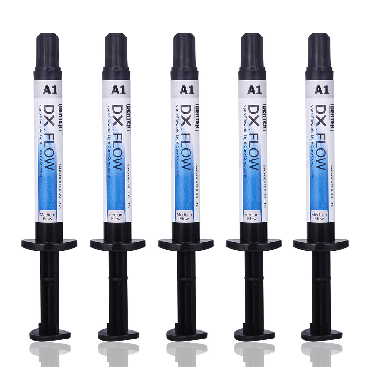 3Pcs Dental Dentex Flowable Light Cure Composite Resin Medium Flow A1 A2 A3 Kit