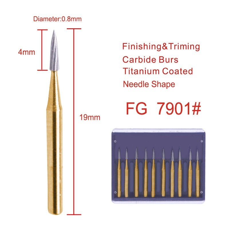 Dental Trimming&Finishing Gold Burs Tungsten Carbide Burr 19mm FG 7901/7902/7903