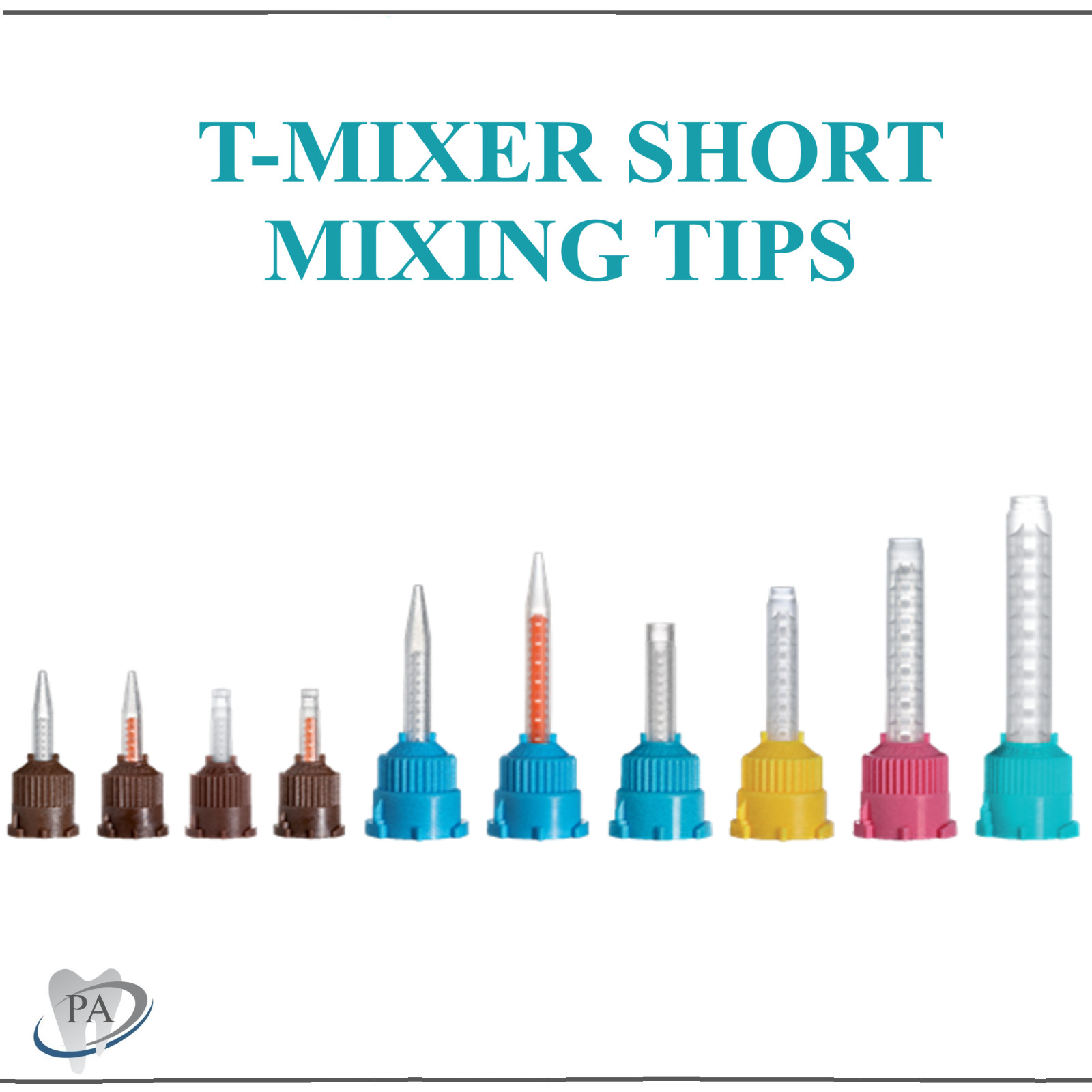 Dental VPS Impression HP T-Mixer HP Mix Tips, Yellow, Teal, Pink, All Sizes