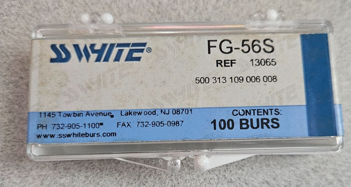 Dental SS White Operatory Carbide Burs FG-56S Clinic pack (100) Part# 13065