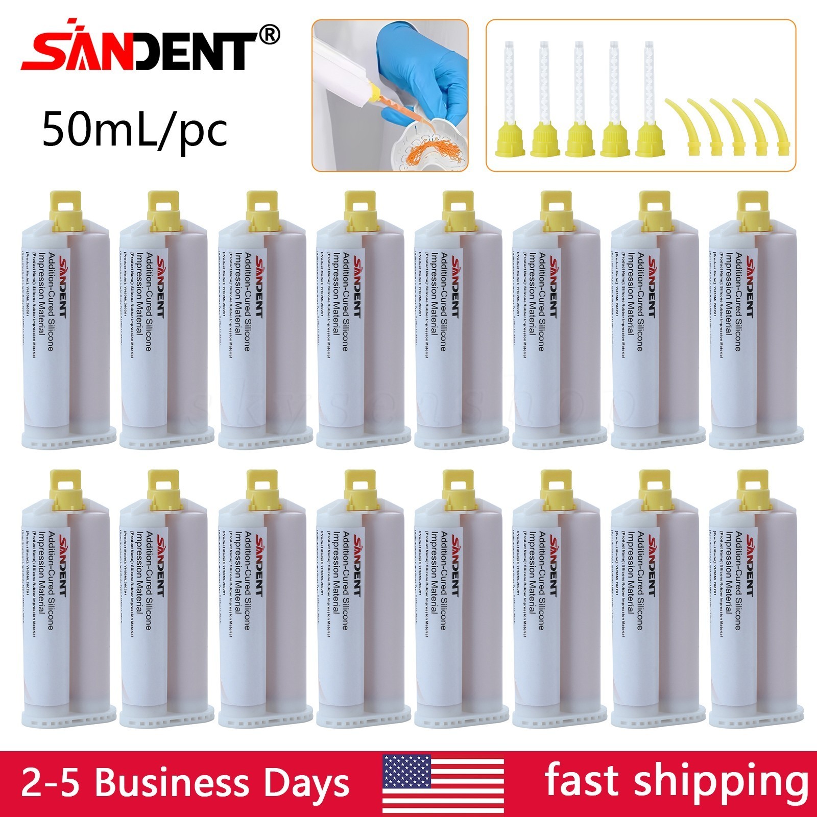 Dental LIGHT BODY FAST SET VPS Impression Material PVS 50ML, 1-100/Bx
