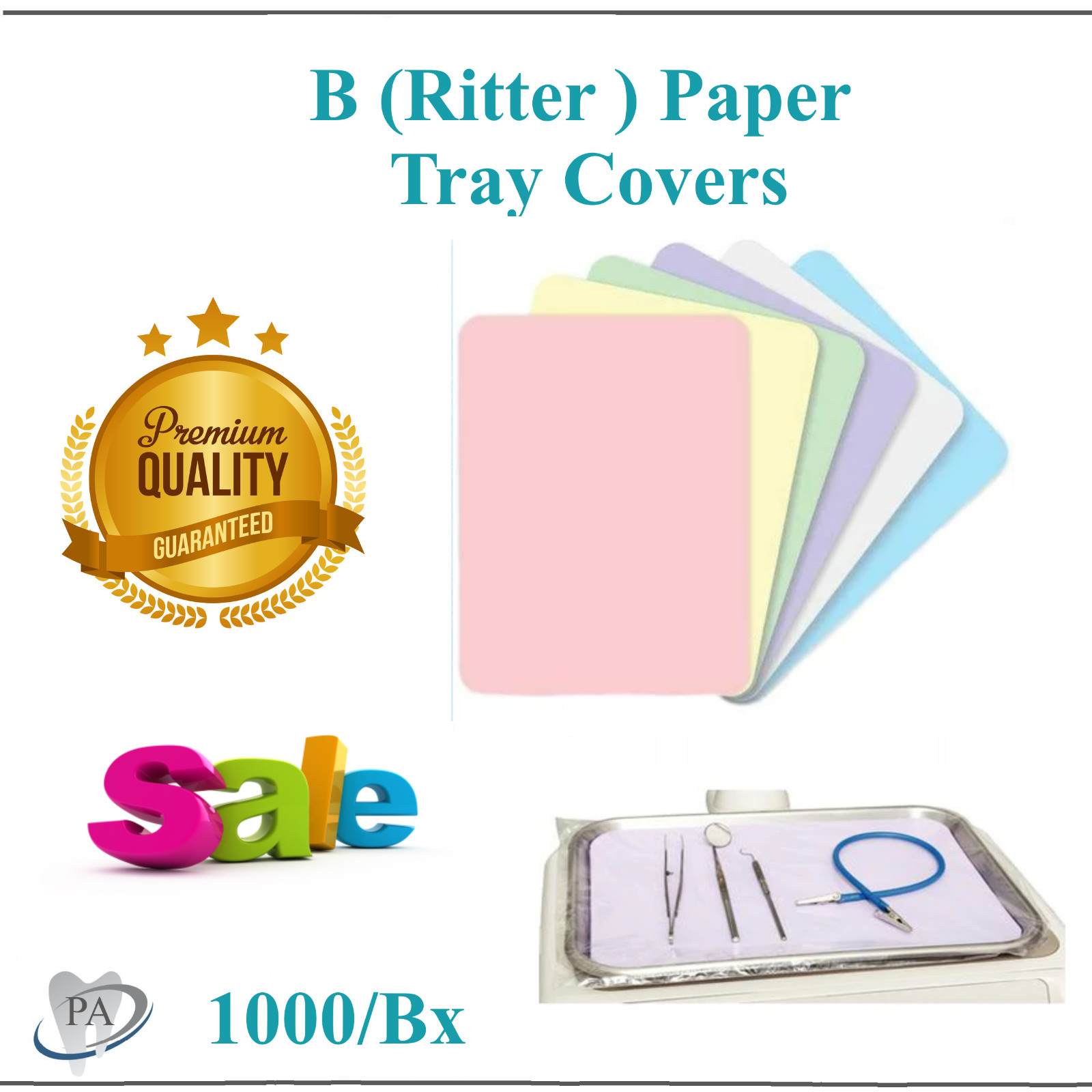 Premium Dental Disposable B Tray Paper Tray Cover, Size B 12.25″ x 8.5″, 2000/Bx