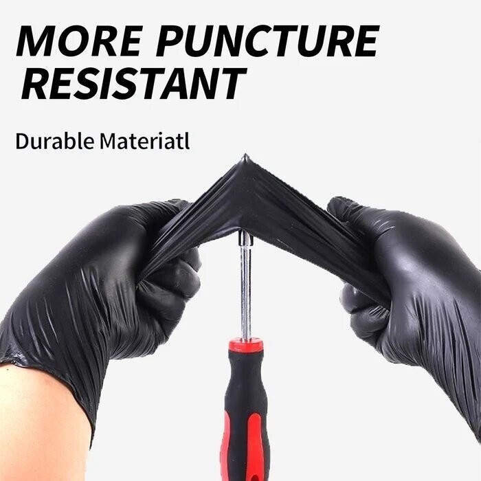 GP Craft Black Nitrile Gloves 5Mil Disposable Latex-Free (100/Count)