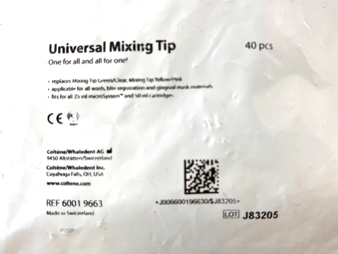 Coltene Whaledent Universal Mixing Tip (bag of 40) Part# 60019663
