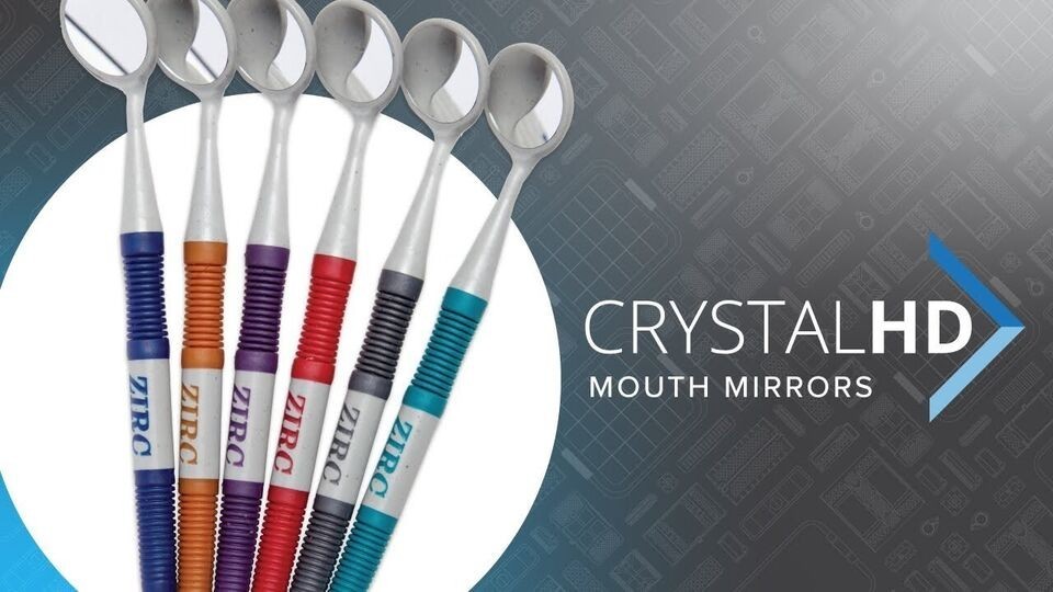 ZIRC Crystal HD # Thin Grip Assorted Mouth Mirror Jewel (12pk) USA Made New
