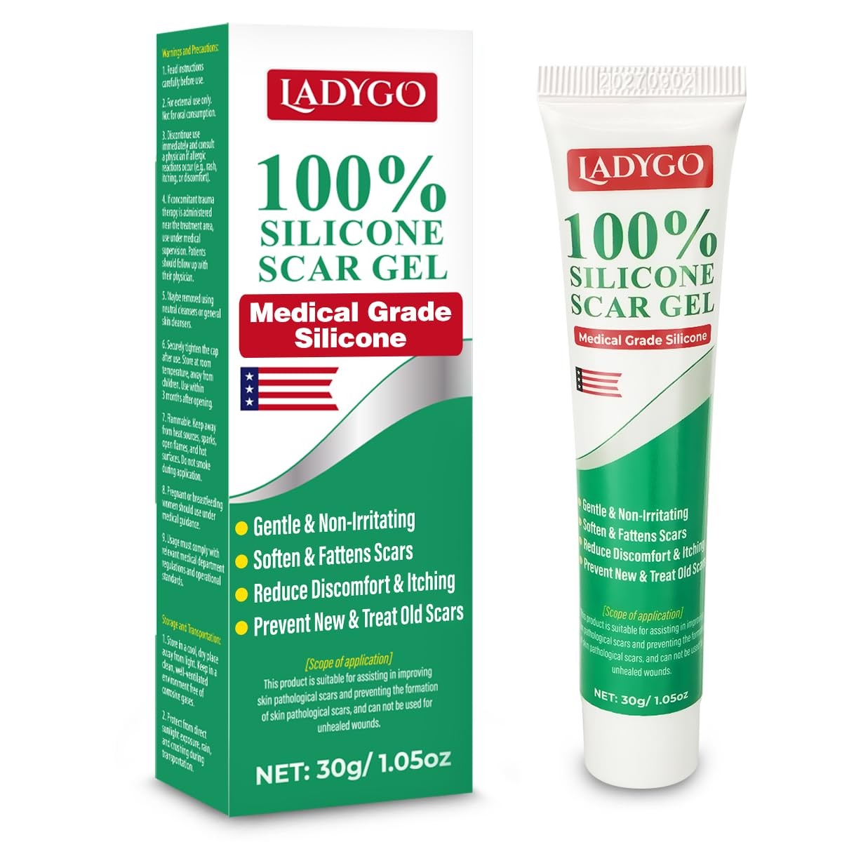 Ladygo Advance Silicone Scar Cream Gel Old Scars Treatment Stretch Marks