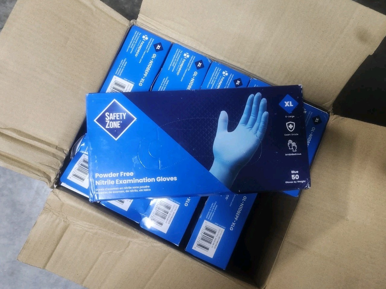 Safety Zone Exam Gloves XL 12″ 8MIL Extended Cuff Nitrile Powder free 500/Case