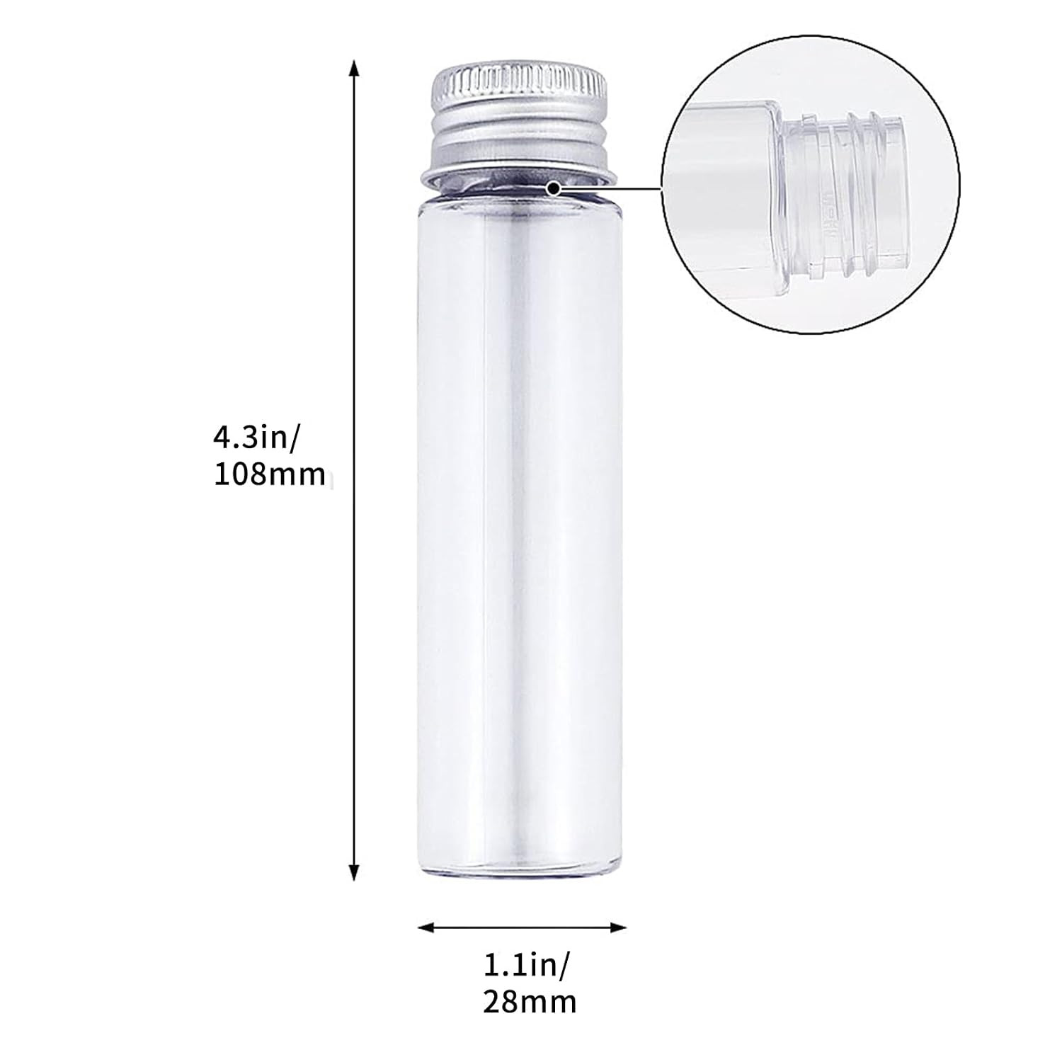 30Pcs 50Ml Clear Plastic Tubes with Caps Test Tubes Candy Tubes, 28X108Mm Tubes
