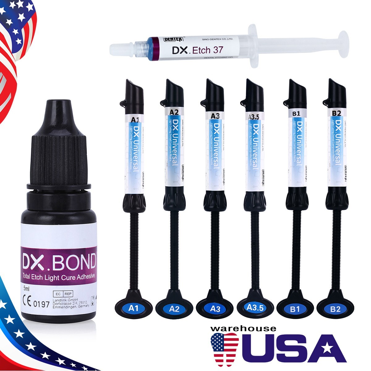 Dental Light Cure Composite Resin Etching Adhesive Kit/ Heater/Curing Light Lamp
