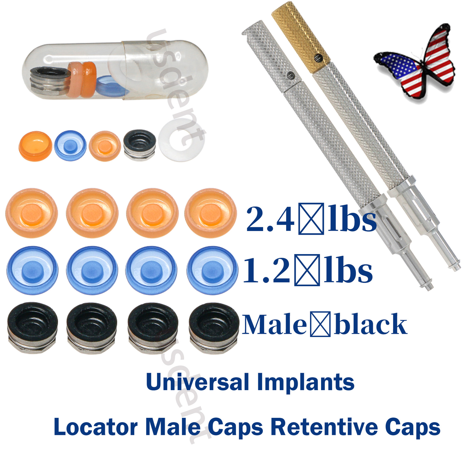 US Implant Retention Caps Set Insertion Extraction Remove Core Tool Universal