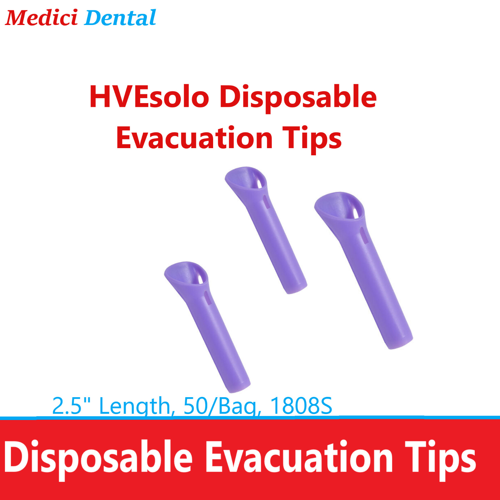 Dental Palmero HVEsolo Disposable Evacuation Tips, 2.5″ Length, 50/bg – HVE Tips