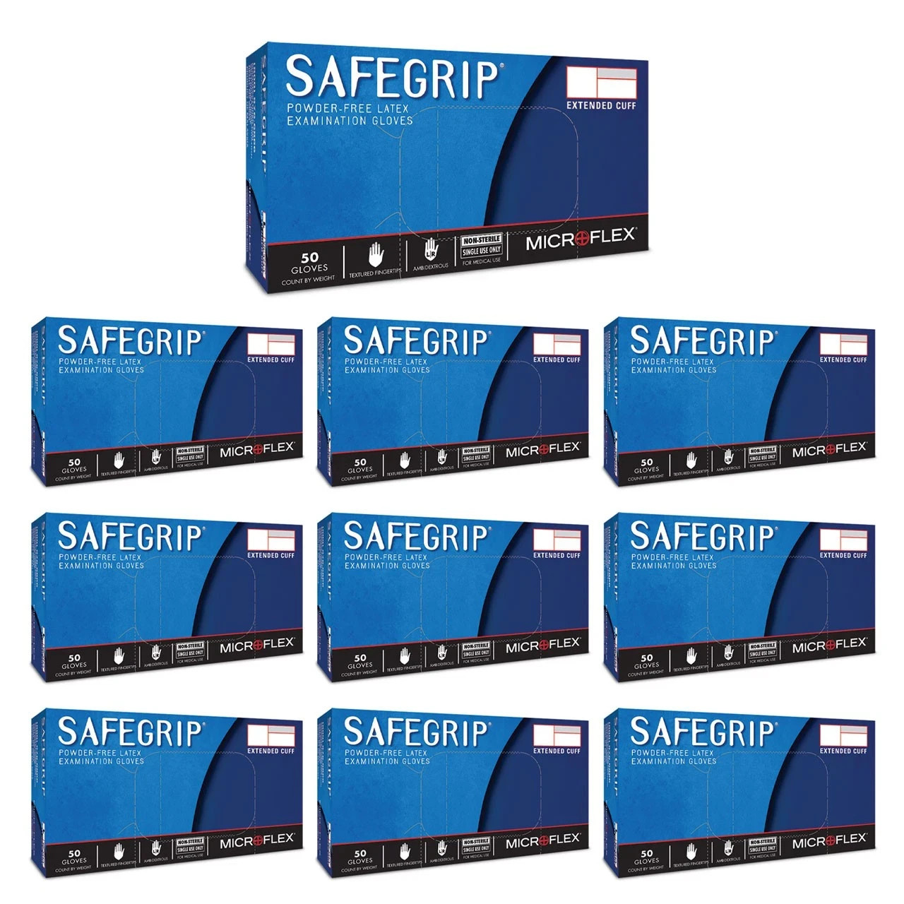 Microflex SG375M Disposable Latex Gloves Medical/Exam Grade, Medium CASE