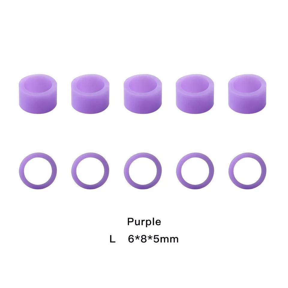 10 Colors 100 Pcs/Box Big 6*8*5mm Dental Instrument Silicone Color Code Rings