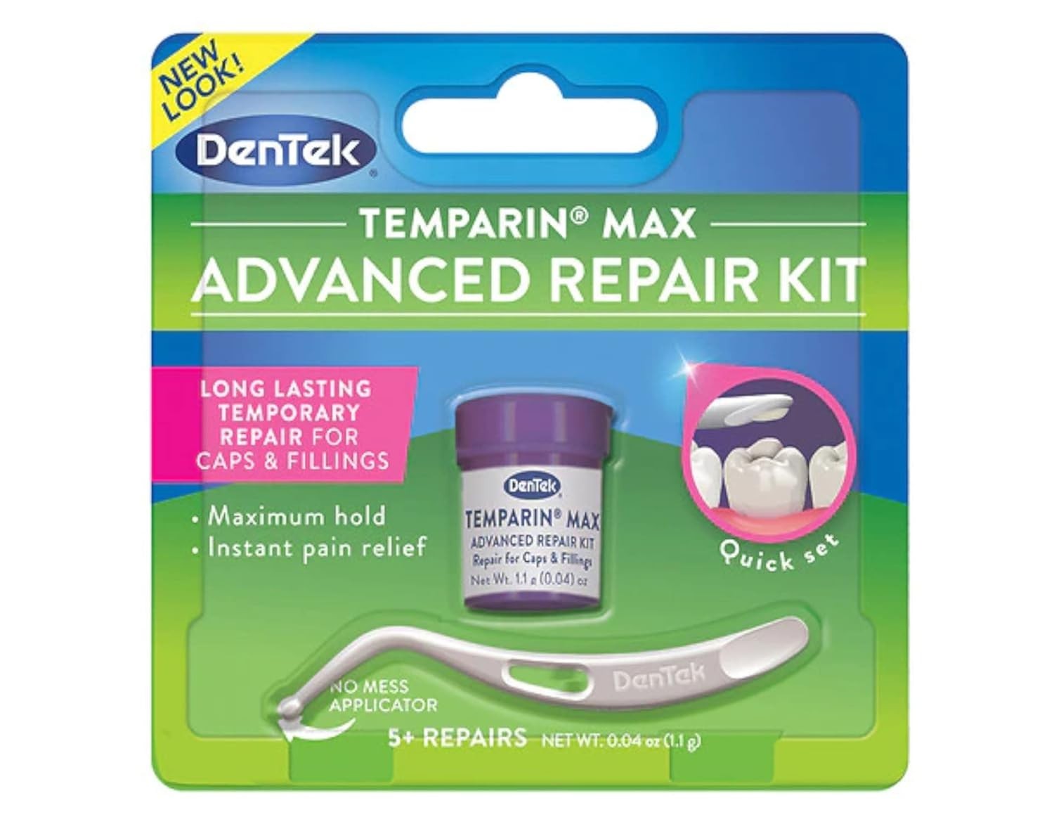 One-Step Temparin Max Kit for Temporary Filling & Cap Repair, 0.04 Oz Each