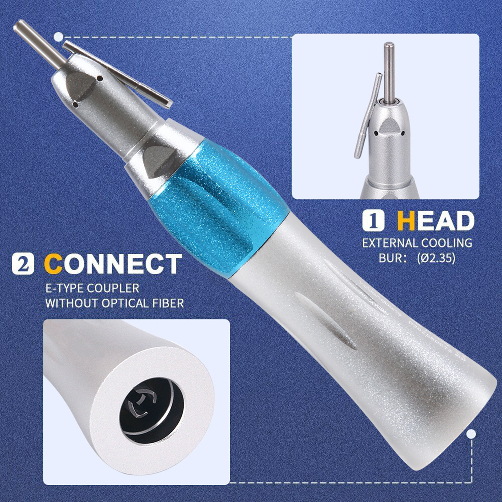 Surgical Dental Straight Handpiece 1:1 Nose Cone External Irrigation Pipe de