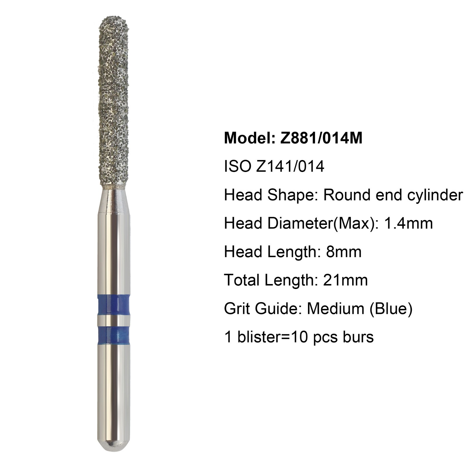 Dental Diamond Burs Zirconia Cutter FG Football Ball Round End Taper Cylinder