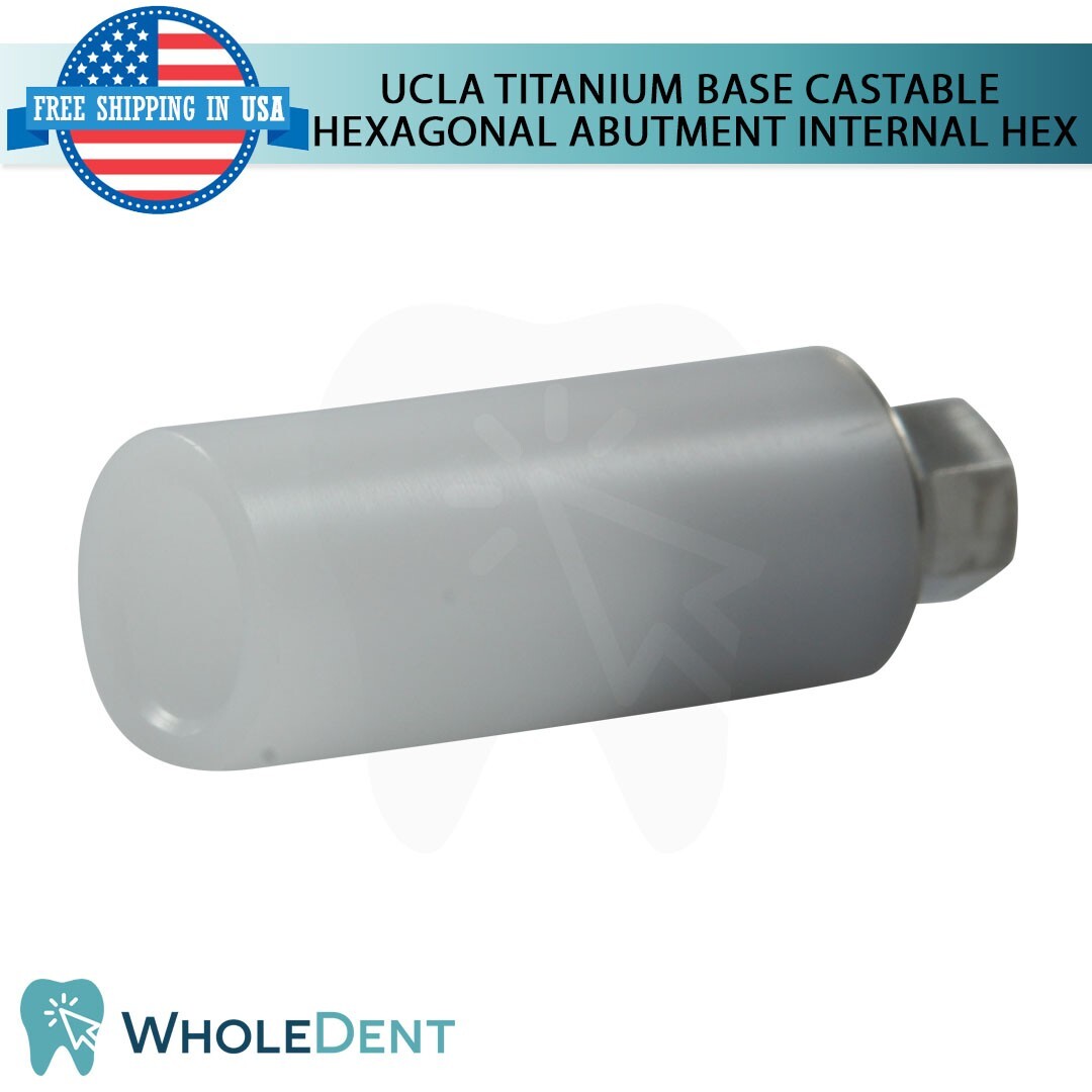 5x UCLA Anti Rotational Plastic Castable Abutment Titanium Base Int Hex