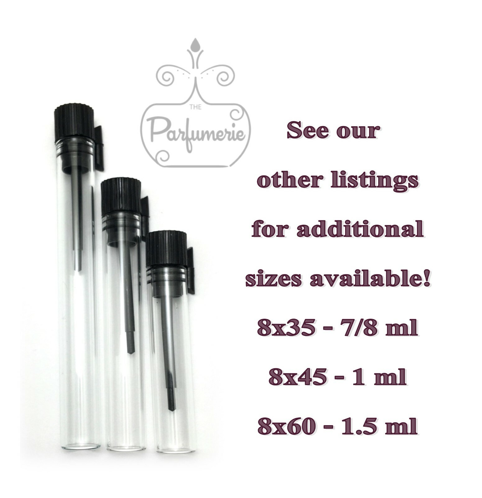 Glass Sample Vials 8×45 1 ml Perfume Cologne Aromatherapy Empty Craft Supplies