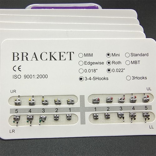 10 Sets Dental Orthodontic Brackets Braces Mini Roth 022 Slot 345 with hooks