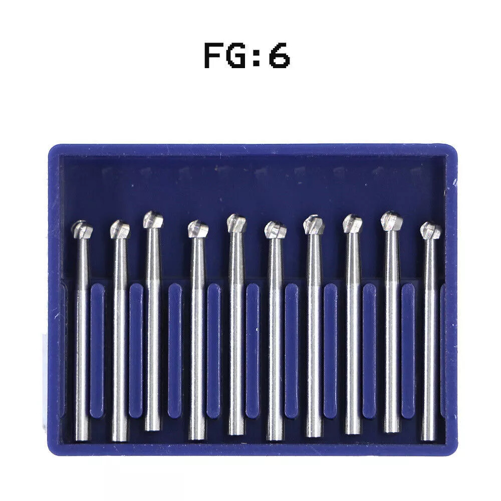 3 Models Dental Carbide Burs FG 6/7/8 Round for High Speed Handpiece 10 Burs/set