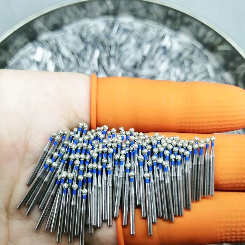 1000 PCS BR-31 Large Ball Round Medium Diamond Burs for High Speed Handpiece