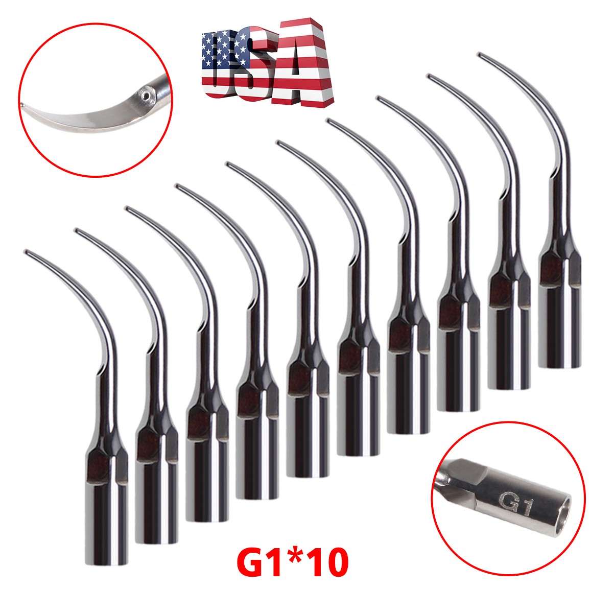 10 Dental Ultrasonic Scaler Perio Scaling Tips fit EMS SKYSEA/DTE SATELEC DL