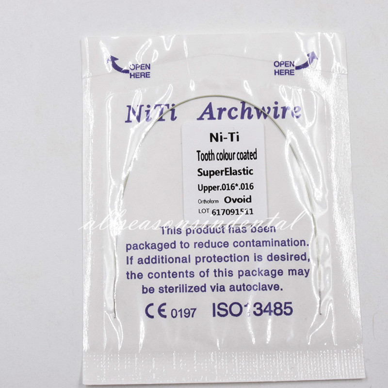 10x Dental Ortho Tooth Color Rectangular Super Elastic NITI Arch Wir 16*16 Upper