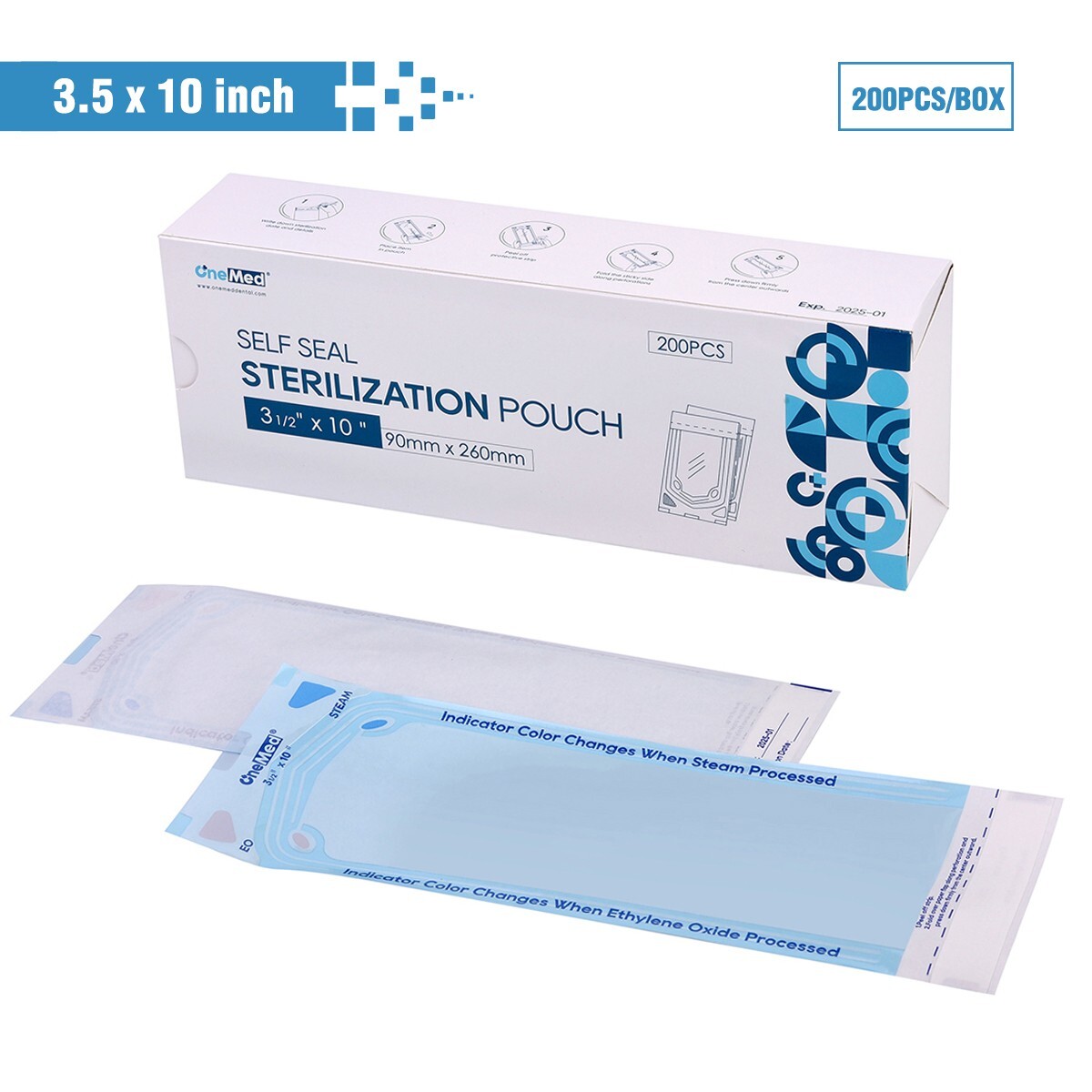 4000 Self Seal Sterilization Pouches 3.5″x10″,Sterilizer Bags Dental Tattoo Nail