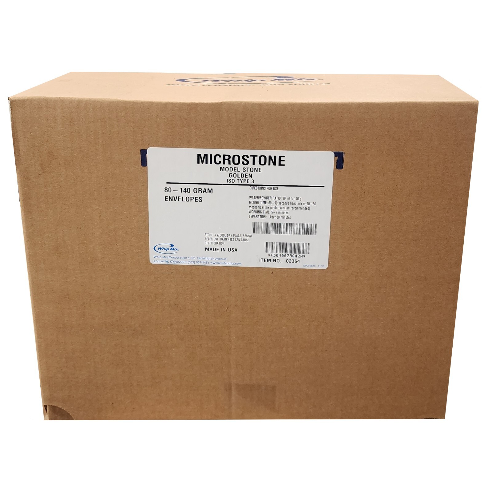 *80-Pack* Whip Mix Microstone Model Stone ISO Type 3 Golden 02364