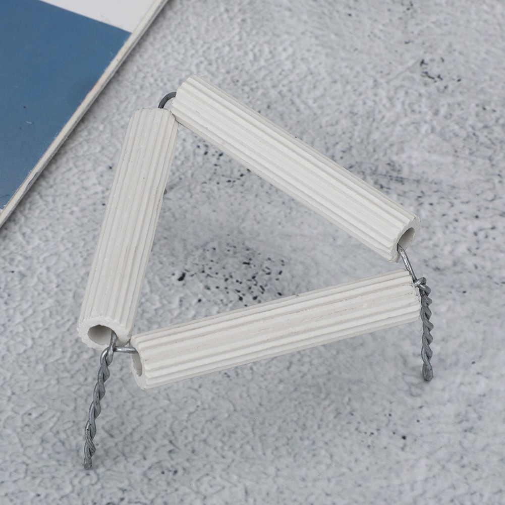 5pcs 65mm Lab Clay Crucible Holder Ceramic Pipes And Iron Wire