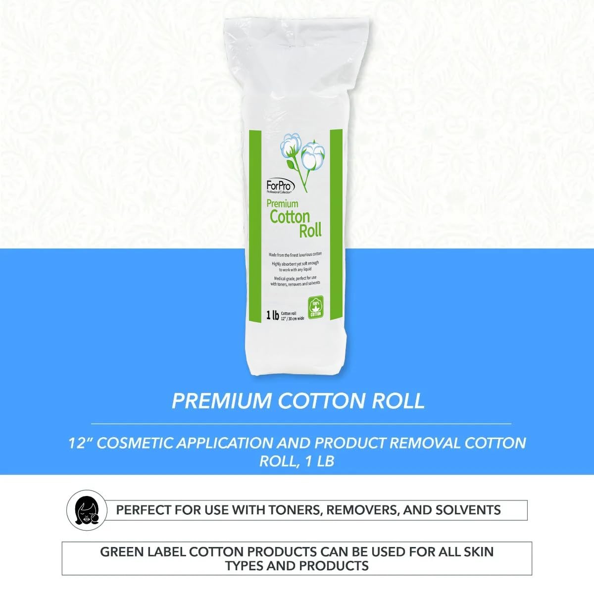 Forpro Professional Collection Premium Cotton Roll For Cosmetic Application And