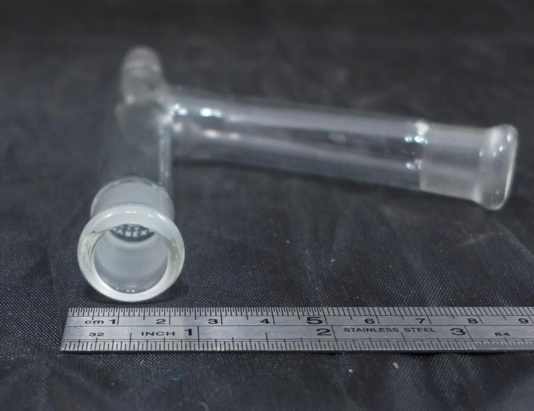 CORNING Pyrex Three-Way 120° Angle Connecting Adapter, ST 14/20 joints #9021